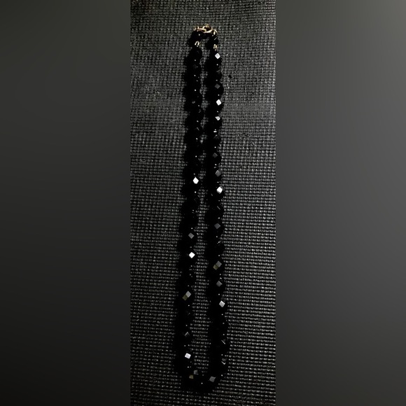 Vintage Mourning Beads Jet Glass Edwardian Mourning Necklace 16" - Picture 3 of 6